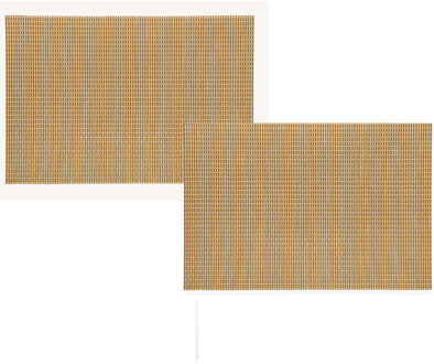 2x Rechthoekige placemats goud kunststof 45 x 30 cm - Placemats Goudkleurig