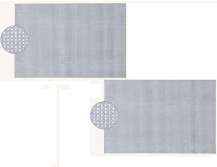 2x Rechthoekige placemats grijs/lila paars kunststof 45 x 30 cm - Placemats