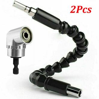 2X Rechts 105 Hoek Boor Flexibele As Bit Kit Extension Schroevendraaier Bit Houder