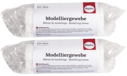 2x Rollen gips gaas/gipsverband 8 x 300 cm - Gipsrollen - Zwanger - Gipsbuik - Maskers - Afdruk lichaam