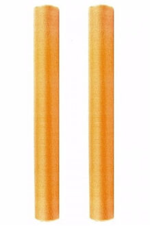 2x rollen gouden glans decoratie organza stof 36 cm x 9 meter