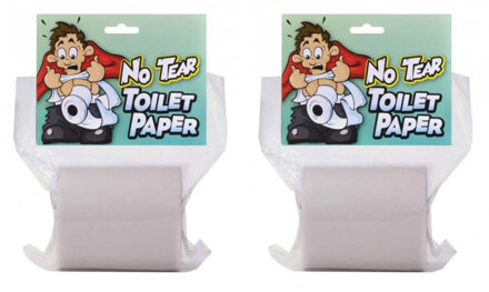 2x rollen toiletpapier niet af te scheuren fopartikelen/feestartikelen - geintjes
