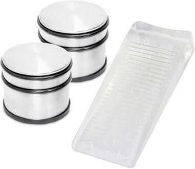 2x Ronde deurstopper 9 x 7.5 cm + gratis deurwig transparant