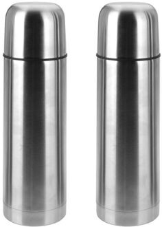 2x RVS thermosflessen/isoleerflessen 750 ml - Thermoskannen/warmhoudkannen - Koffie/thee meenemen en warm houden