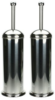 2x RVS toiletborstel houder 40 cm