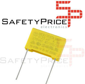 2x Safety capacitor MKP X2 0.22uF 224K AC 275V 15mm