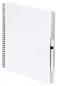 2x Schetsboeken/tekenboeken wit A4 formaat 80 vellen inclusief pennen