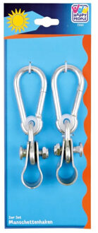 2x Schommelhaken met bevestigingsring en karabijnhaak 2,5 cm