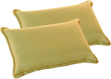 2x Schoonmaaksponzen zeem 13 x 9 x 4 cm voor ramenlappen/auto reinigen - Sponzen Geel