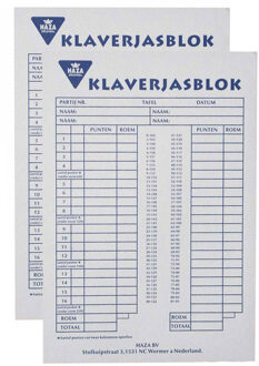 2x Scoreblokken Klaverjassen 50 vellen - Kaartspel