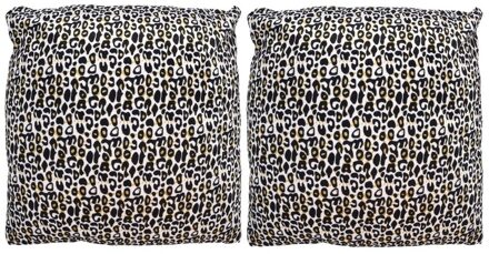2x Sierkussens met cheetah dierenprint 45 cm