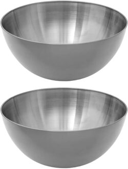 2x - Slakom/serveer schaal - RVS metaal - D29 cm