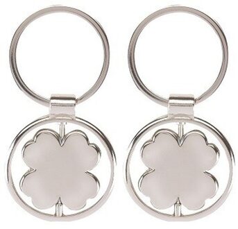 2x Sleutelhanger klavertje vier 4 cm - Action products