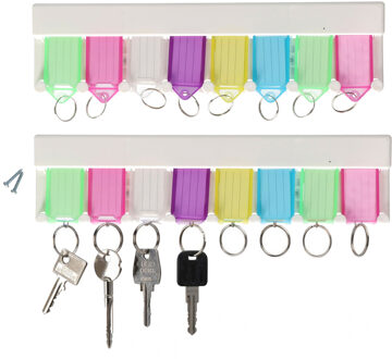 2x Sleutelrekjes met 8 sleutelhangers 29 cm