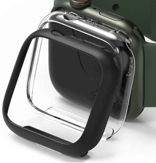 2x Slim Case voor de Apple Watch 7 / 8 / 9 - 45 mm - Matte Black Meerkleurig