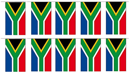 2x slinger zuid-afrika - 400 cm - papier - vlag - landen thema - zuid-afrikaanse vlag