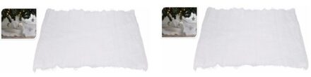2x Sneeuwdeken / sneeuwtapijt 100 x 100 cm - Decoratiesneeuw Wit