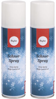 2x Sneeuwspray/spuitsneeuw bussen 150 ml - Decoratiesneeuw Wit