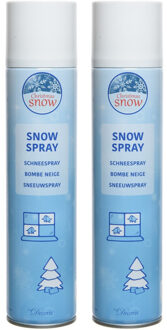 2x Sneeuwspray/spuitsneeuw Bussen 300 Ml - Decoratiesneeuw Wit