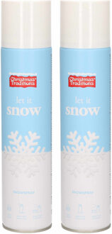 2x Sneeuwspray/spuitsneeuw bussen 300 ml - Decoratiesneeuw Wit