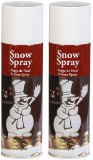 2x Sneeuwspray/spuitsneeuw bussen 300 ml - Kunstsneeuw/nepsneeuw spray