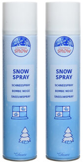2x Sneeuwspray/spuitsneeuw Bussen 400 Ml - Decoratiesneeuw Wit