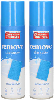 2x Sneeuwspray/spuitsneeuw verwijderaar/reinigingsspray bussen 125 ml - Kunstsneeuw/nepsneeuw spray verwijderen/weghalen