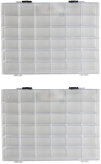 2x Sorteerdozen/boxen/organizers transparant 25 cm - Gereedschap opbergkisten