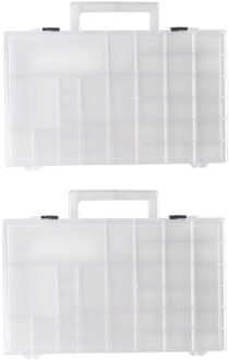 2x Sorteerdozen/boxen/organizers transparant 31 cm - Gereedschap opbergkisten