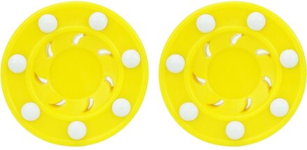 2x Sport Straat Roller Hockey Spel Puck Voor Beoefenen En Klassieke Training geel