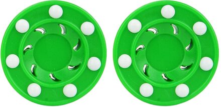 2x Sport Straat Roller Hockey Spel Puck Voor Beoefenen En Klassieke Training groen