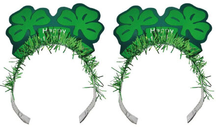 2x St. Patricks day diadeem/haarband voor volwassenen - St. Patricksday verkleedaccessoires haarbanden/diademen