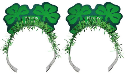 2x St. Patricks day diademen/haarbanden voor volwassenen