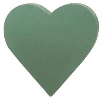2x steekschuim/oase hartvormig - groen - 30 cm -vochtig gebruik- bloemstuk/kerststukjes maken