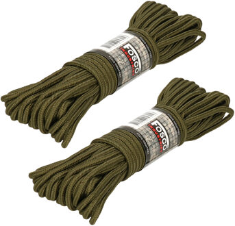 2x Stevig outdoor touw/koord 5 mm 15 meter Groen