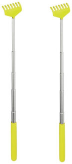 2x Stevige gele uitschuifbare ruggenkrabber 56 cm
