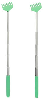 2x Stevige groene uitschuifbare ruggenkrabber 56 cm