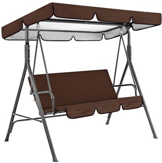 2x Stoel Luifel Cover Tuin Patio Swing Seat Cover Waterdicht Binnenplaats Opknoping Voor Home Tuin Leggen Accessoires 164x114x15cm koffie