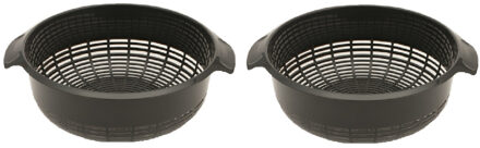 2x stuks 1x Kunststof vergieten antraciet grijs 37 x 23 x 9 cm