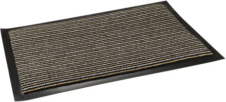 2x Stuks anti slip deurmatten/schoonloopmatten pvc bruin 60 x 40 cm voor binnen