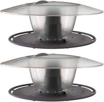 2x Stuks antraciet ronde vogel voedersilos 30 cm van kunststof