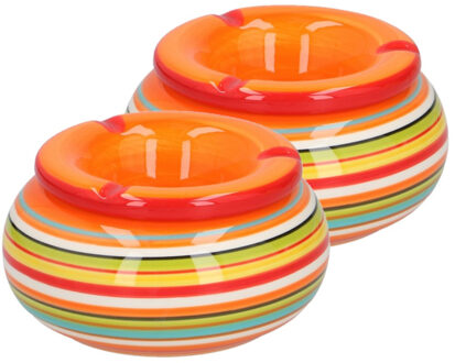 2x stuks asbak in mooie rode kleuren combinatie van 19 cm - Action products