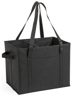 2x stuks auto kofferbak/kasten organizer tassen zwart vouwbaar 34 x 28 x 25 cm - Vouwbaar - Auto opberg accessoires