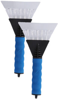 2x stuks autoraam ijskrabbers met breed vlak van 13 cm blauw