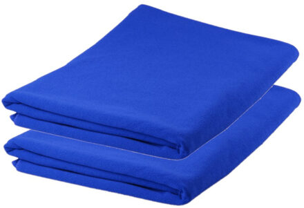 2x stuks Badhanddoeken / handdoeken extra absorberend 150 x 75 cm blauw - Badhanddoek