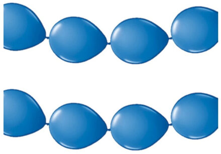 2x stuks ballonnen verjaardag feest slinger blauw 3 meter - Ballonnen