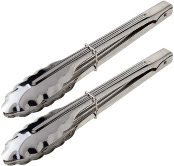 2x stuks barbecue tangen / vleestangen RVS 24 cm