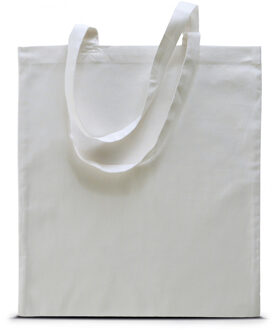 2x stuks basic katoenen schoudertasje in het wit 38 x 42 cm