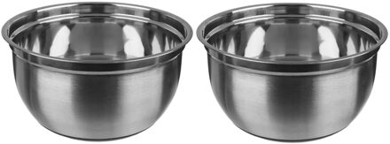 2x stuks beslagkommen/mengkommen RVS 2,9L met antislip