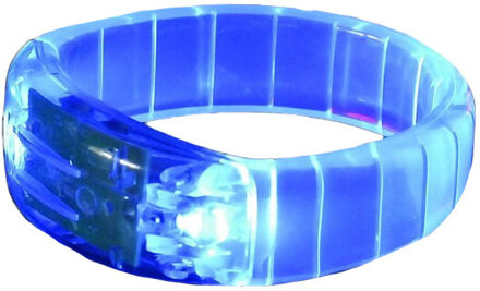 2x stuks blauwe armdanden met LED licht